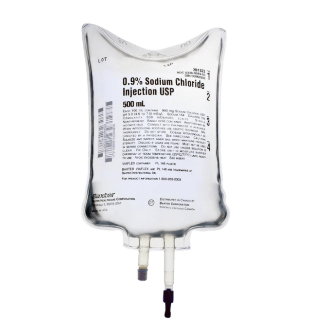 Sodium Chloride 0.9% Intravenous Solution (500ml)