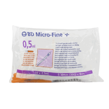 B-D Microfine Insulin Syringes 0.5ml x 8mm 30G (10)