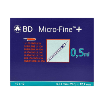 B-D Microfine Insulin Syringes 0.5ml x 12.7mm 29G (100)