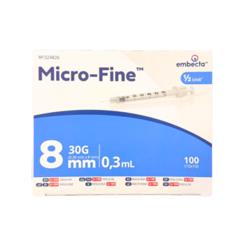 Microfine Insulin Syringes 0.3ml x 8mm 30G (100)