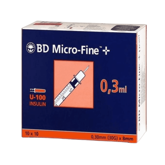 B-D Microfine Insulin Syringes 0.3ml x 8mm 30G (100)