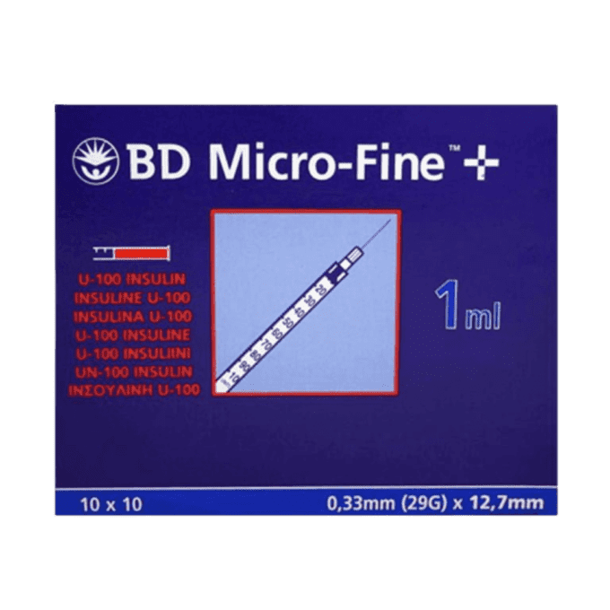 B-D Microfine Insulin Syringes 1ml x 12.7mm 29G (100)
