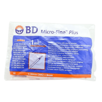 B-D Microfine Insulin Syringes 1ml x 8mm 30G (10)