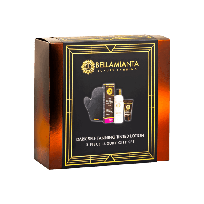 Bellamianta Dark Self Tanning Tinted Mousse 3 Piece Luxury Gift Set