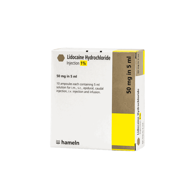 Lidocaine 1 Hydrochloride Ampoules 5ml (10) Teleta Pharma