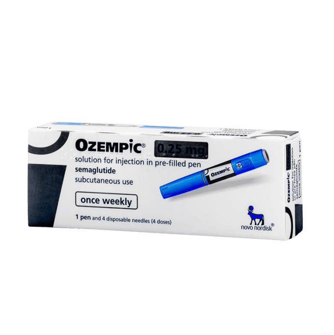 Ozempic 0.25mg solution for injection in a prefilled pen Teleta Pharma