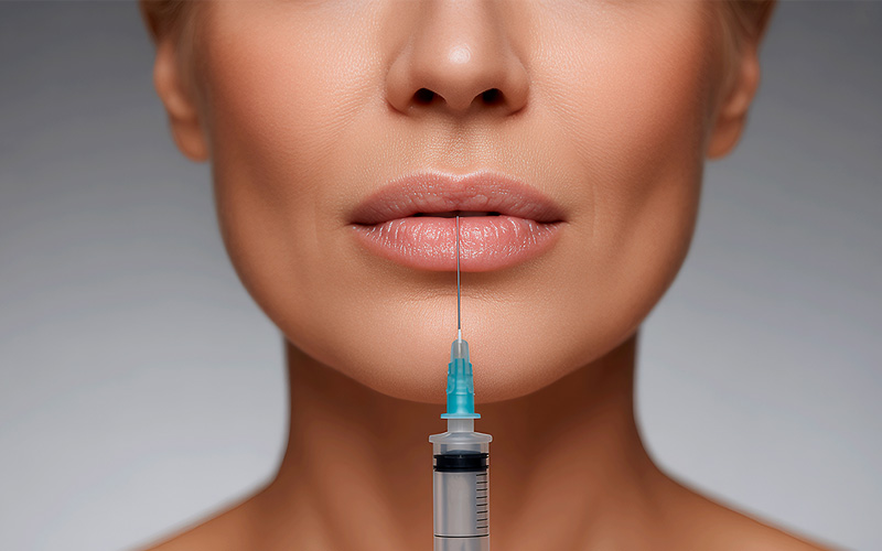 Buying Dermal Fillers For Clinic - Woman with needle on lips